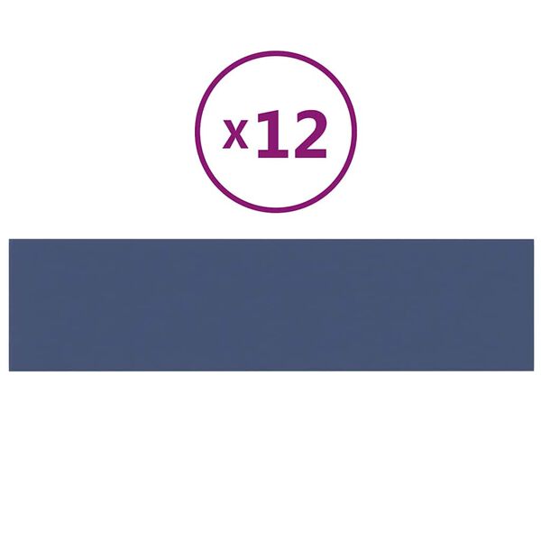 vidaXL Pannelli Murali 12 pz Blu 60x15 cm Tessuto 1,08 m²