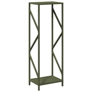 vidaXL Rastrelliera per Legna da Ardere Verde Oliva 34x25x100 cm