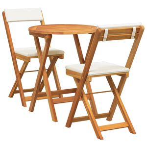 vidaXL Set da Pranzo per Giardino con cuscino 3 pcs Olio Naturale