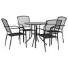 vidaXL Set Sedie Giardino Impilabili 5pz Antracite Acciaio Verniciato