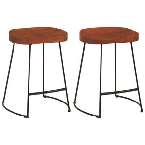 vidaXL Sgabelli da Bar Gavin 2 pz 45x38x53 cm Legno Massello di Mango