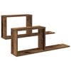 vidaXL Scaffali flottanti 2 pz Legno antico 80 x 15 x 30 cm