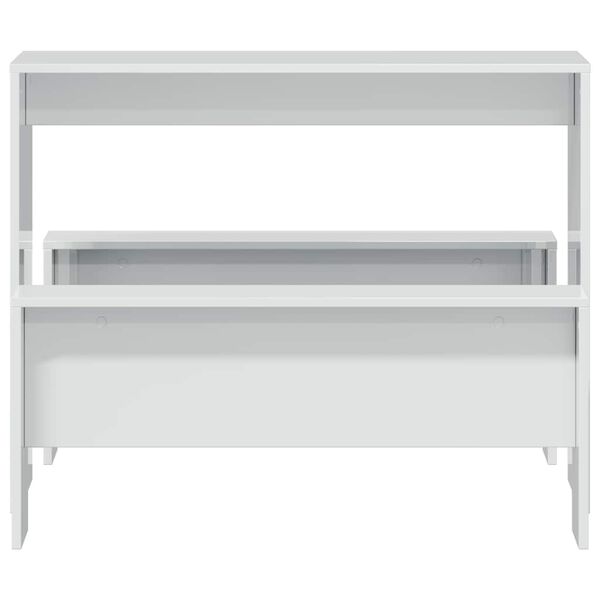 vidaXL Set Tavolo da Pranzo e Panche 3 pz Bianco Lucido in Truciolato