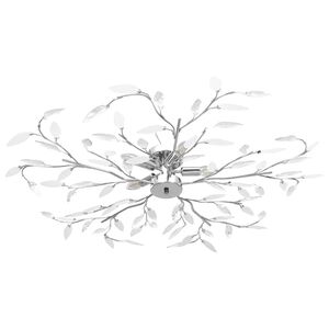 vidaXL Lampadario Foglie e Bracci in Cristallo Acrilico 5 E14 Bianco