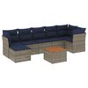 vidaXL Set Divani da Giardino 8 pz con Cuscini Grigio in Polyrattan