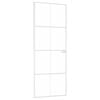 vidaXL Porta Interna Bianca 76x201,5 cm Vetro Temperato Alluminio Slim
