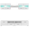 vidaXL Set Parete Attrezzata Porta TV con Luci LED 5 pz Bianco Lucido