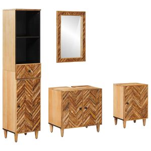 vidaXL Set di Armadi da Bagno 4 pz Legno di mango massello