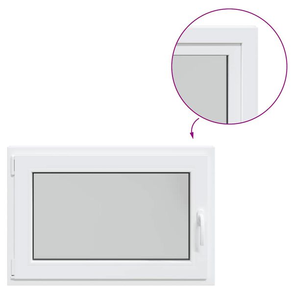 vidaXL Finestra da cantina "RISOR" 90x50 cm anta ribalta DIN sinistra bianca