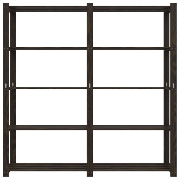 vidaXL Scaffale a 5 Livelli Nero 170x38x170 cm in Legno di Pino