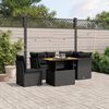 vidaXL Set Divani da Giardino 5 pz con Cuscini in Polyrattan Nero