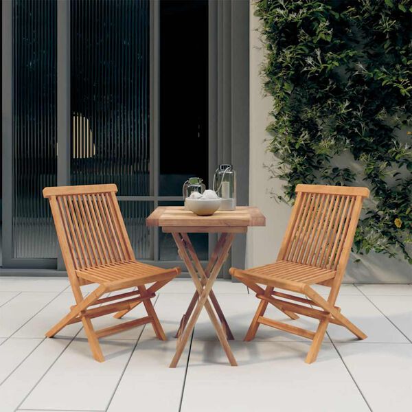 vidaXL Set da Pranzo per Giardino 3 pz in Legno Massello di Teak