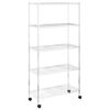 vidaXL Scaffale a 5 Livelli con Ruote 75x35x155 cm Cromato 250 kg