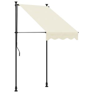vidaXL Tenda da Sole Retrattile Crema 100x150 cm in Tessuto e Acciaio