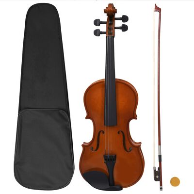 vidaXL Set Completo Violino con Arco e Mentoniera Naturale 4/4