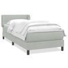 vidaXL Giroletto a Molle con Materasso Grigio Chiaro 80x210 cm Velluto