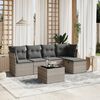 vidaXL Set Divano da Giardino 6pz con Cuscini Grigio Chiaro Polyrattan
