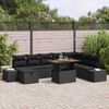 vidaXL Set Divano da Giardino con archiviazione 9 pcs Nero Poly Rattan
