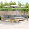 vidaXL Set di divani con cuscino 5 pcs Grigio Legno di Acacia Massello