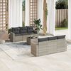 vidaXL Set Divani da Giardino 7pz con Cuscini Grigio Chiaro Polyrattan