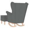 vidaXL Poltrona a Dondolo con Poggiapiedi Grigio Scuro in Tessuto