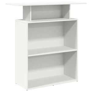 vidaXL Scrivania per Reception Bianca 100x40x104 cm in Legno Massello