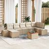 vidaXL Set Divano da Giardino 8 pcs Beige e bianco