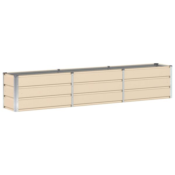 vidaXL Fioriera Avorio 240 x 40 x 45 cm Acciaio
