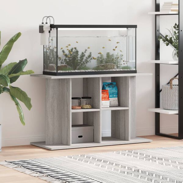 vidaXL Supporto Acquario 100x40x60 cm Legno Multistrato Grigio Sonoma