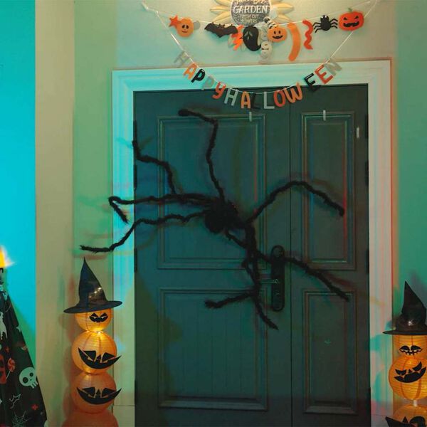 vidaXL Decorazione Ragno di Halloween 3 pcs Nero 150 cm