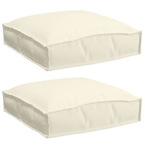 vidaXL Cuscino 2 pcs Crema 40 x 40 x 8 cm Tessuto Oxford