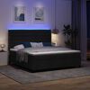 vidaXL Letto a Sorgente LED con materasso Nero 180 x 200 cm Tessuto