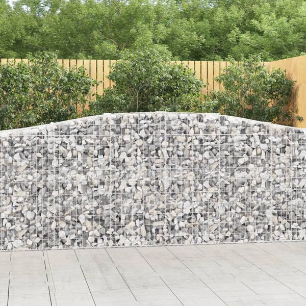 vidaXL Cesti Gabbioni ad Arco 3 pz 400x50x100/120 cm Ferro Zincato