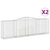 vidaXL Cesti Gabbioni ad Arco 2 pz 400x50x120/140 cm Ferro Zincato
