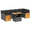 vidaXL Set Divani da Giardino con Cuscini 8 pz Nero in Polyrattan