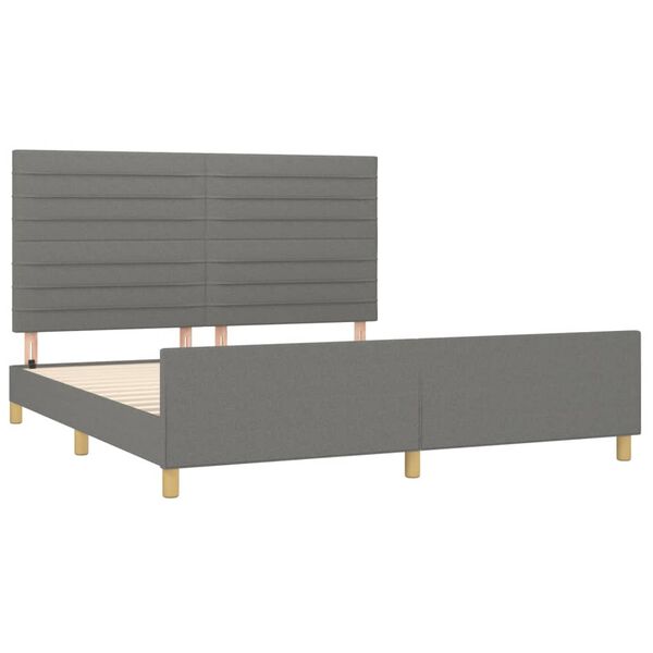 vidaXL Giroletto senza Materasso Grigio Scuro 160x200 cm Tessuto