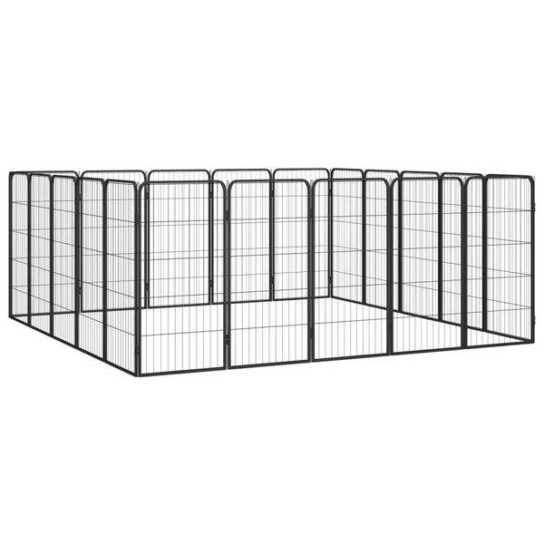 vidaXL Box Cani 20 Pannelli Nero 50x100 cm Acciaio Verniciato Polvere