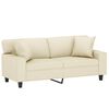 vidaXL Divano a 2 Posti con Cuscini Crema 140 cm in Similpelle