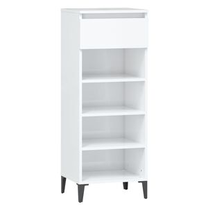 vidaXL Scarpiera Bianco Lucido 40x36x105 cm in Legno Multistrato