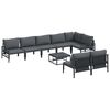 vidaXL Set Divano da Giardino 9 pz Nero Acciaio