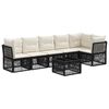 vidaXL Set Divano da Giardino 7 pz Nero polyrattan