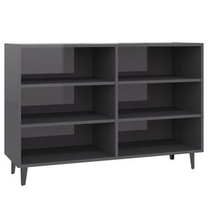 vidaXL Credenza Grigio Lucido 103,5x35x70 cm in Legno Multistrato