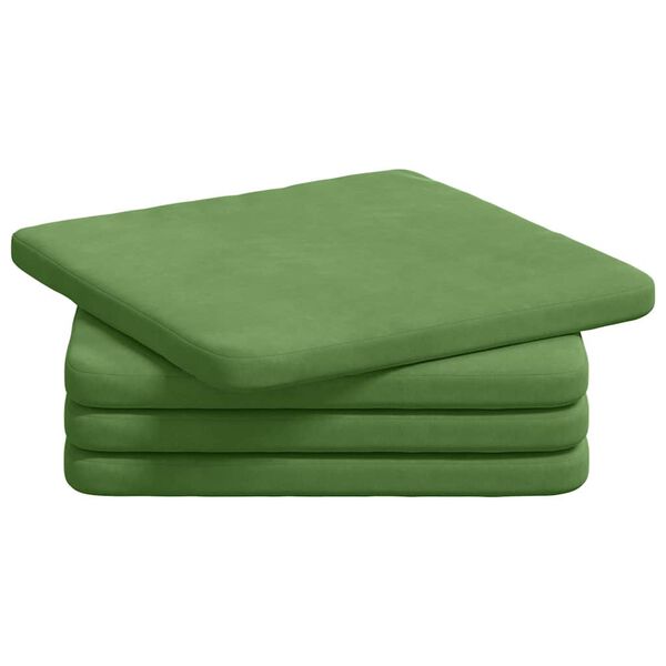 vidaXL Cuscini per Seduta 4 pcs Verde chiaro 40 x 40 x 3 cm Velluto