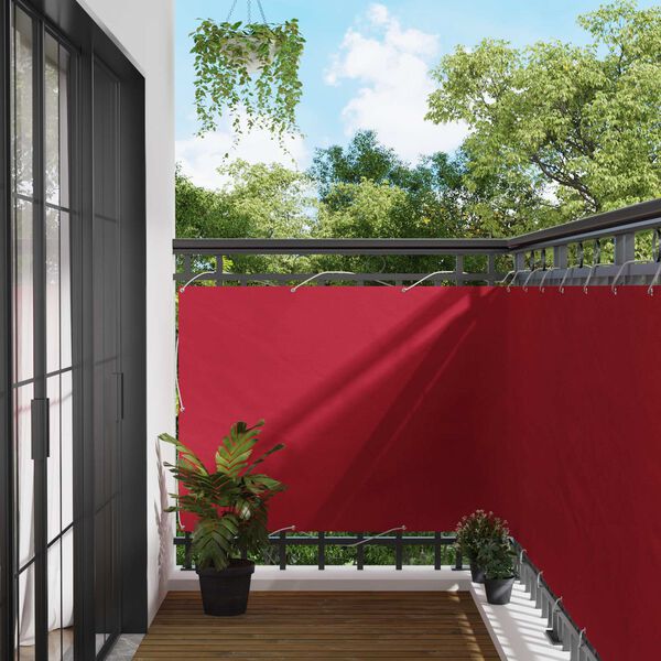 vidaXL Schermo da balcone Rosso 120 x 200 cm Tessuto Oxford