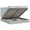 vidaXL Letto Ottomano con Materasso e LED Grigio Chiaro 160 x 200 cm