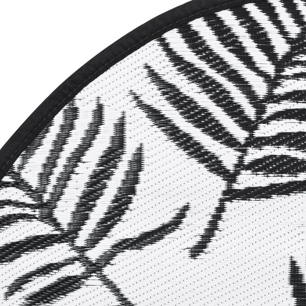 vidaXL Tappeto da Esterni ARAKIL Bianco e Nero &Oslash;120 cm in PP