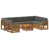 vidaXL Set di divani da esterno 10 pz Naturale e Antracite