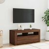 vidaXL Mobile Porta TV con Luci LED Rovere Marrone 90x35x40 cm