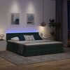 vidaXL Letto con contenitore e LED Verde Scuro 180 x 200 cm Velluto