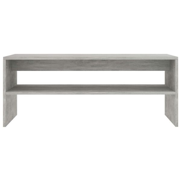 vidaXL Tavolino Salotto Grigio Cemento 100x40x40 cm Legno Multistrato